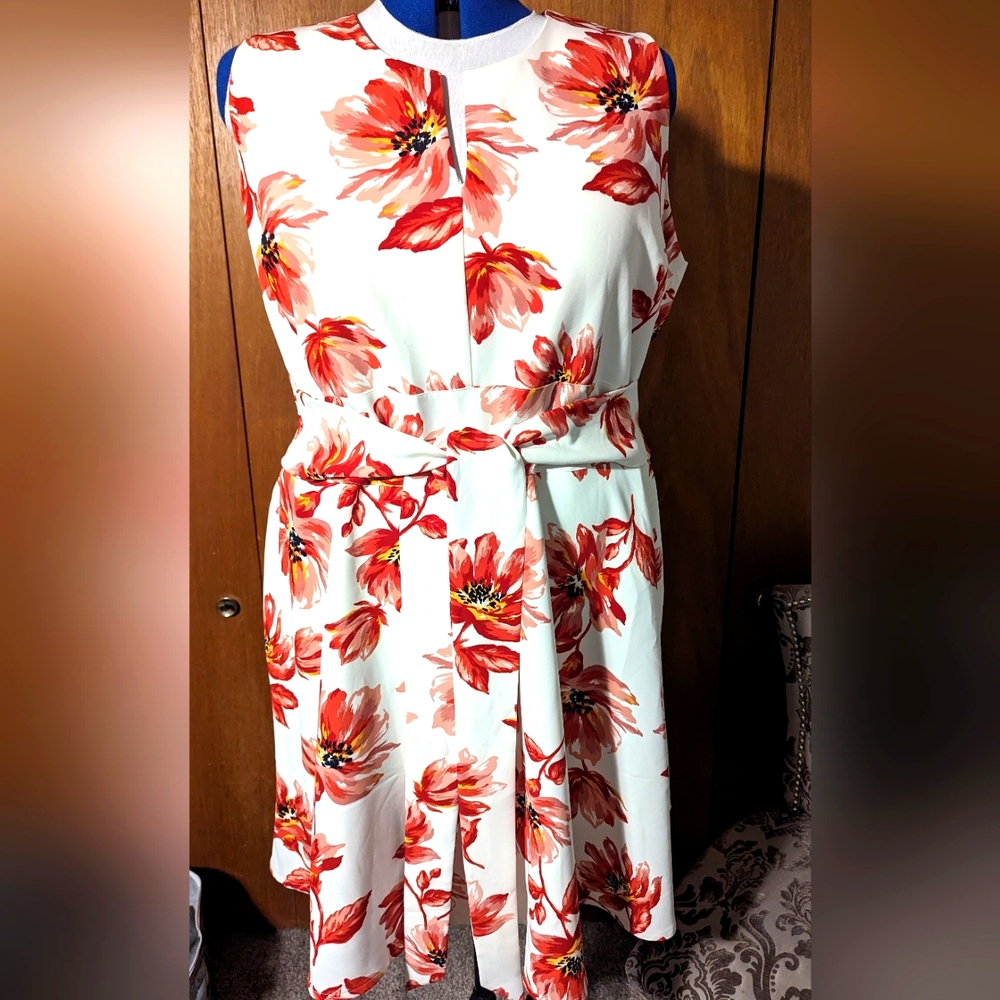 Lane Bryant size 28 Red floral dress